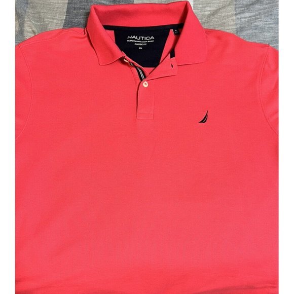 Nautica Polo Shirt Mens XL Pink Casual Short Sleeve Adult - Picture 3 of 4